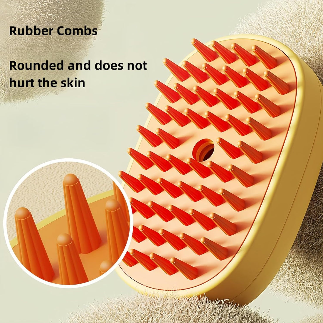 Silicone Steam Pet Grooming Brush For Hair Removal Massage