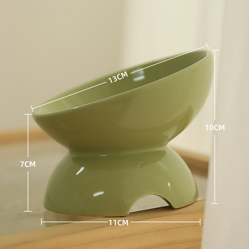 Ceramic Tilted Pet Food And Water Feeding Bowl