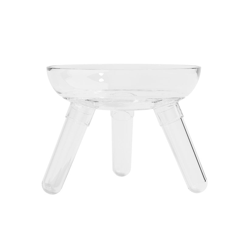 Transparent Glass Pet Feeding And Water Bowl Anti Knock Feeder