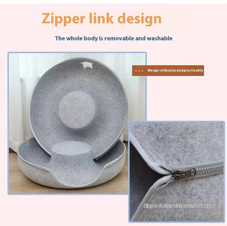 Round Tunnel Style Pet Bed Comfortable Soft Nest