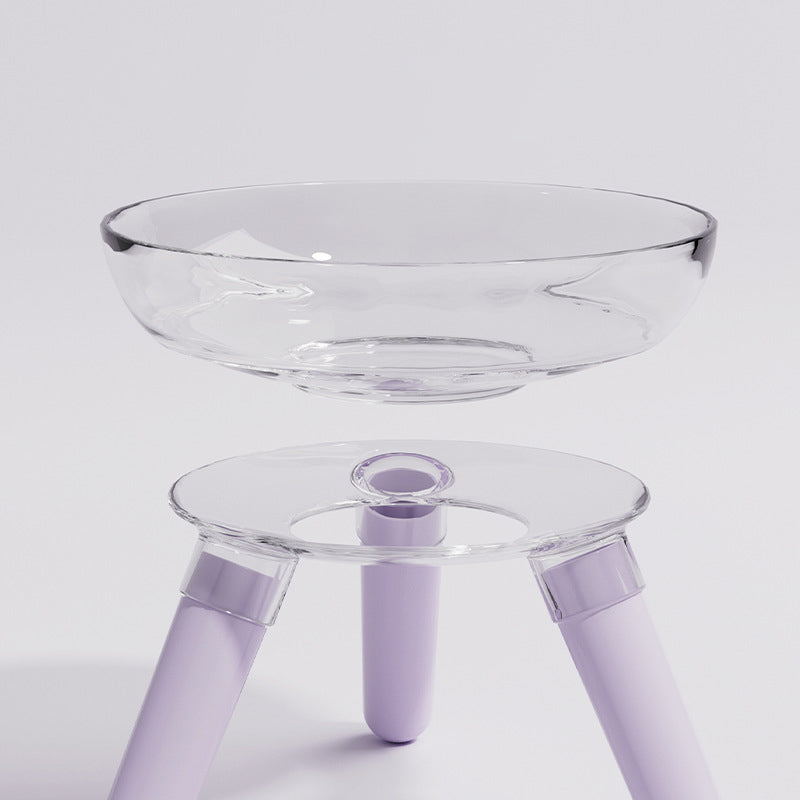 Transparent Glass Pet Feeding And Water Bowl Anti Knock Feeder