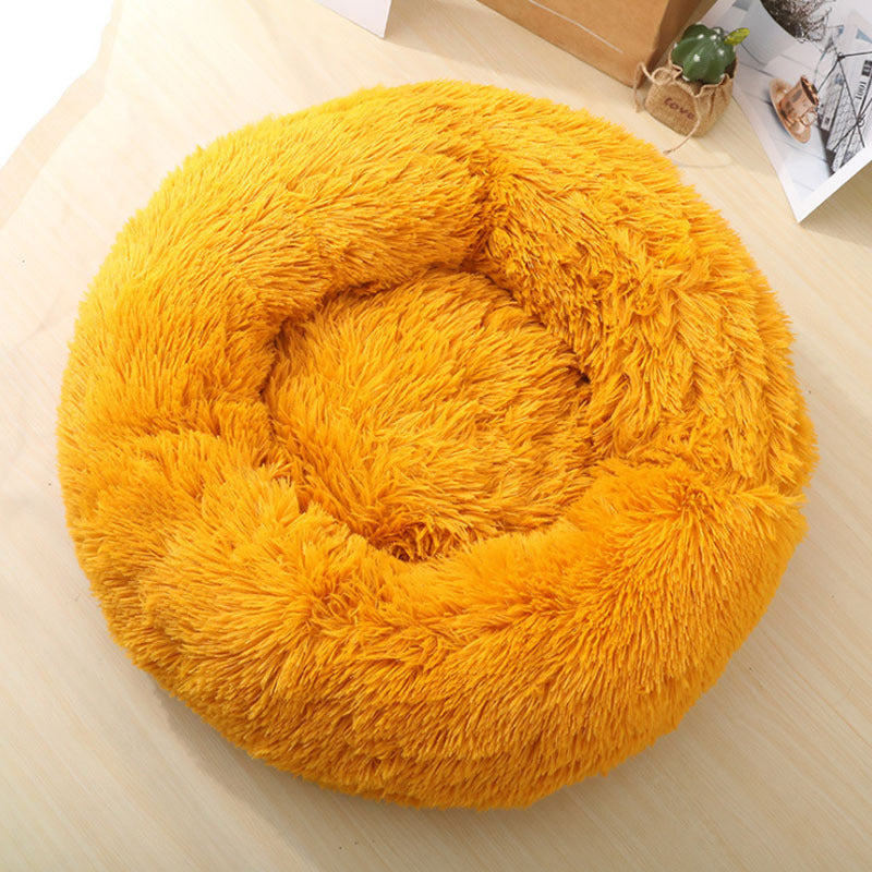 Soft Thick Plush Round Pet Sleeping Bed Cushion
