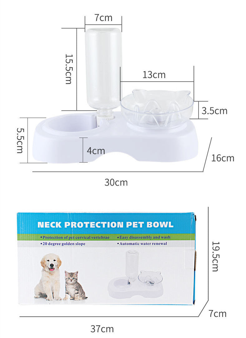 Transparent Pet Feeding And Drinking Bowl Set