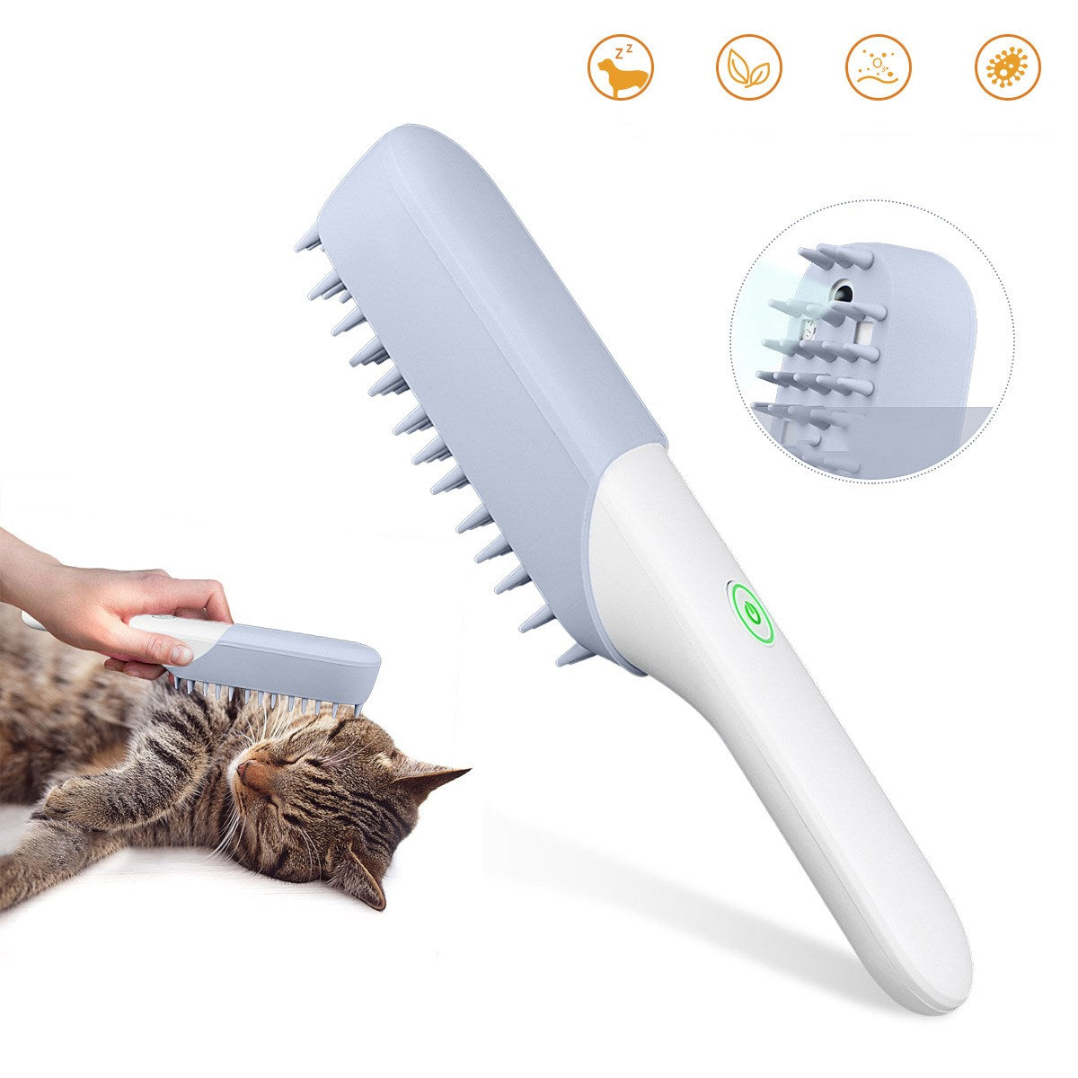 Silicone Pet Massage Brush For Grooming And Fur Removal