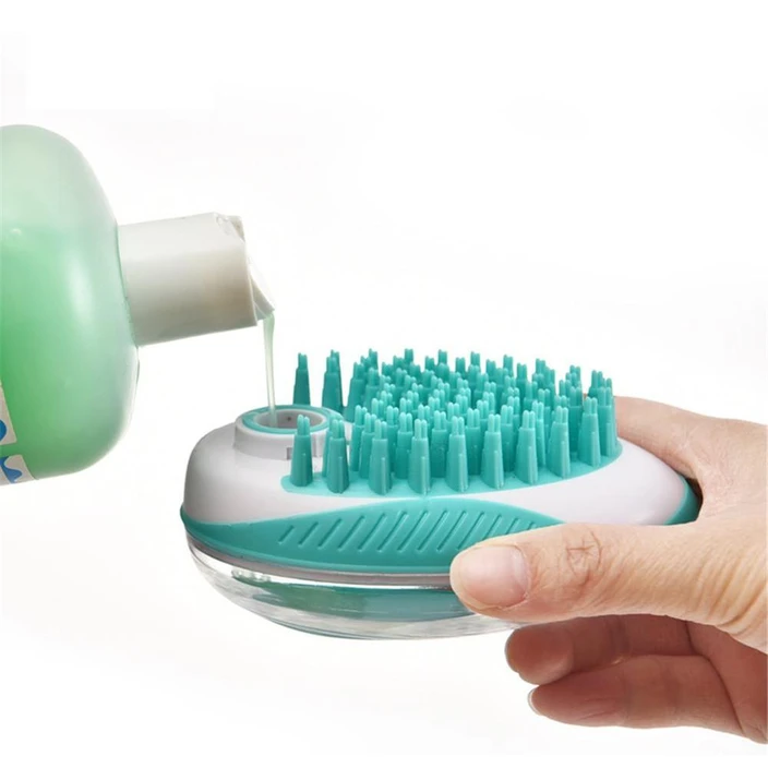 Pet Bath Massage Comb With Automatic Liquid Dispenser