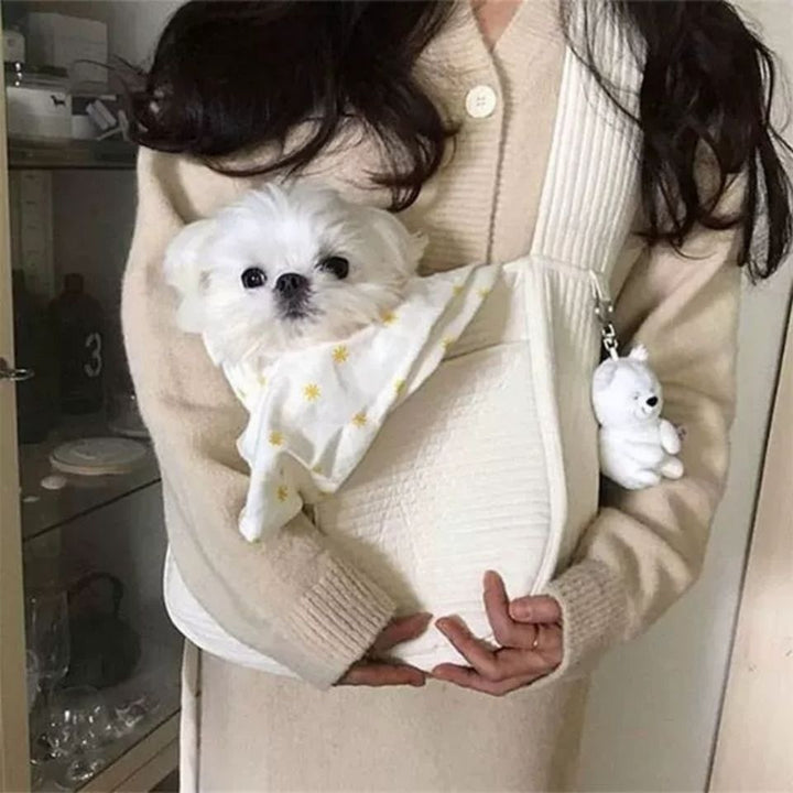 Canvas Pet Carrier Shoulder Bag Breathable Travel Tote