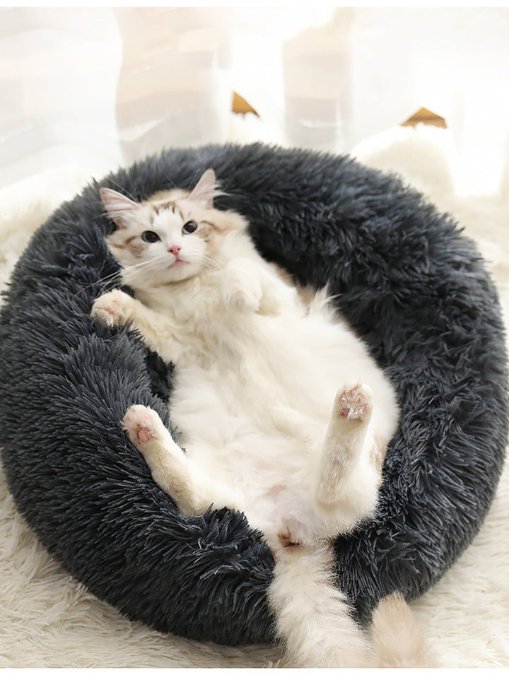 Soft Thick Plush Round Pet Sleeping Bed Cushion