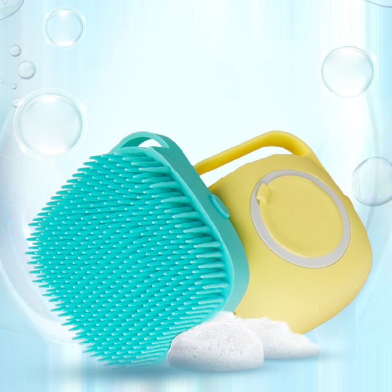 Pet Silicone Bath Brush Shampoo Dispenser Grooming Tool