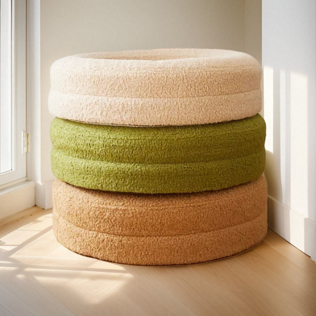 Household Solid Color Leisure Pet Round Bed Soft Nest