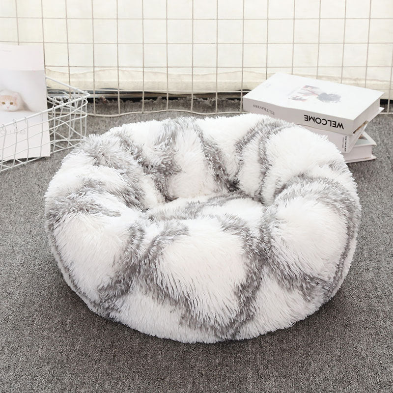 Soft Thick Plush Round Pet Sleeping Bed Cushion