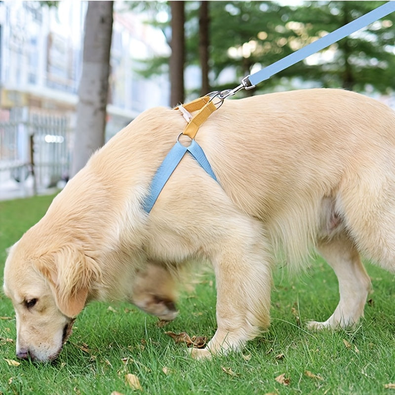 Rainbow Colorblock Anti Escape Pet Harness Set With Leash