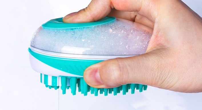 Pet Bath Massage Comb With Automatic Liquid Dispenser