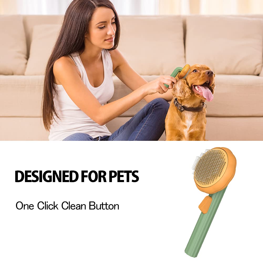 Self Cleaning Pet Grooming Slicker Brush For Fur Removal