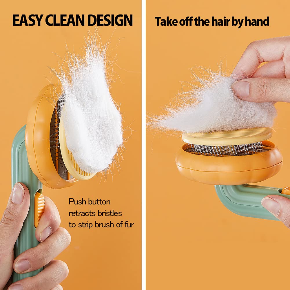 Self Cleaning Pet Grooming Slicker Brush For Fur Removal