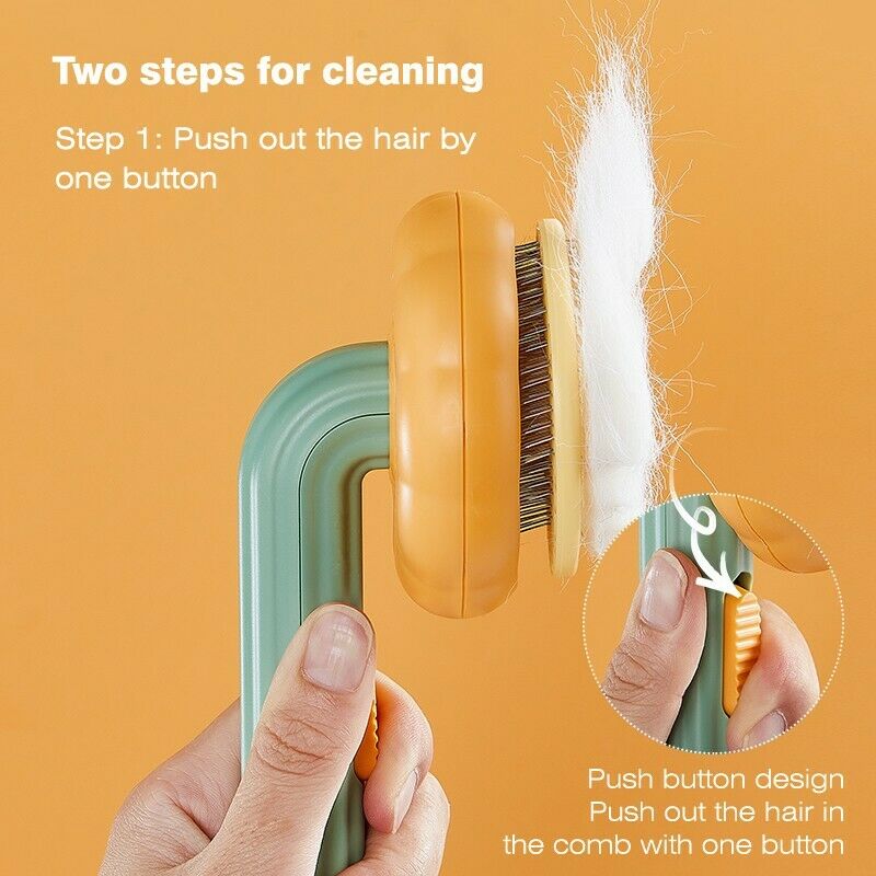 Self Cleaning Pet Grooming Slicker Brush For Fur Removal