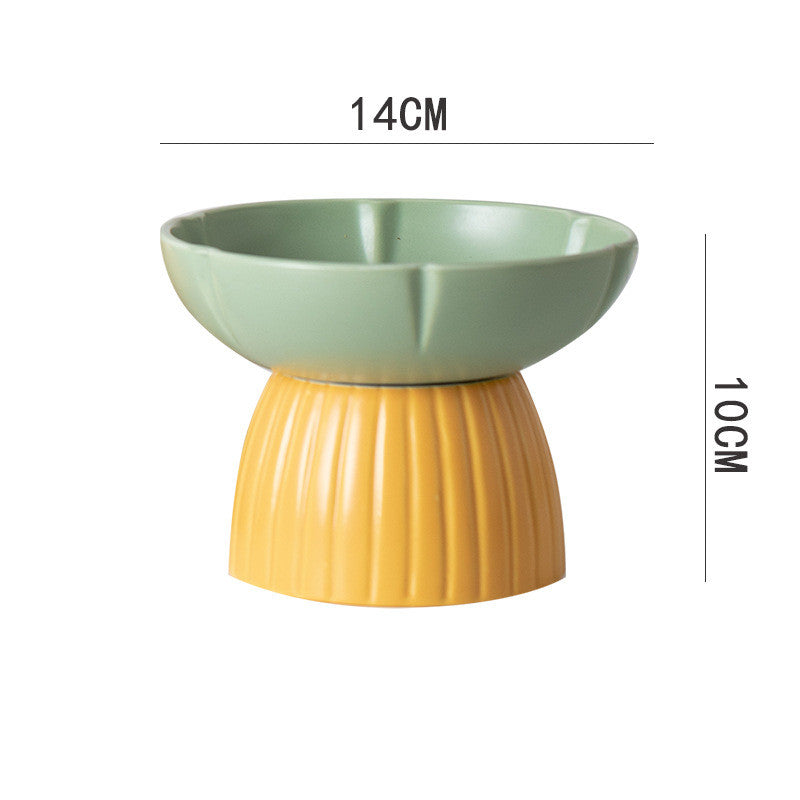 Candy Color Ceramic Pet Feeding Bowl Macaron Style Dish
