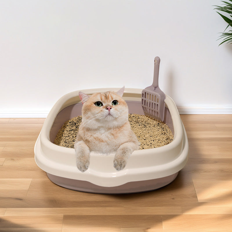 Anti-Splash Pet Litter Tray With Scoop