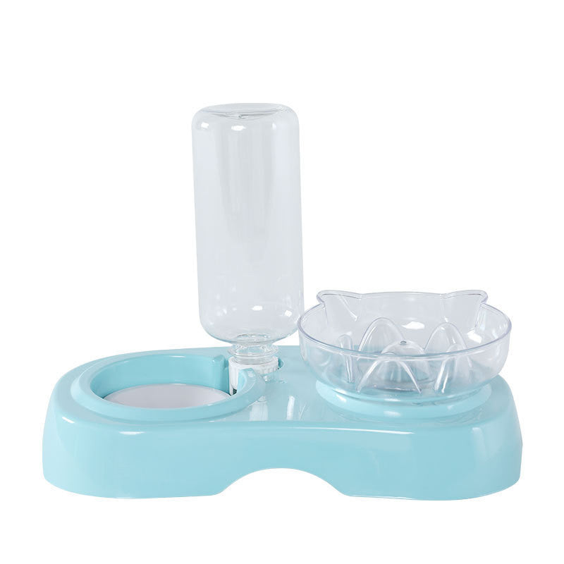 Transparent Pet Feeding And Drinking Bowl Set