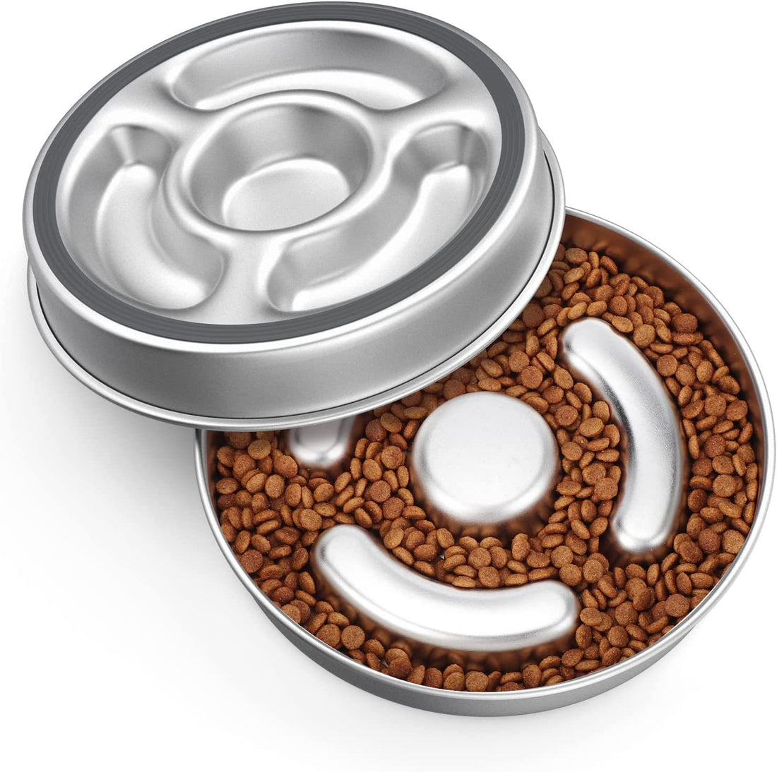 Stainless Steel Pet Slow Feeding Bowl Neck Protector Dish