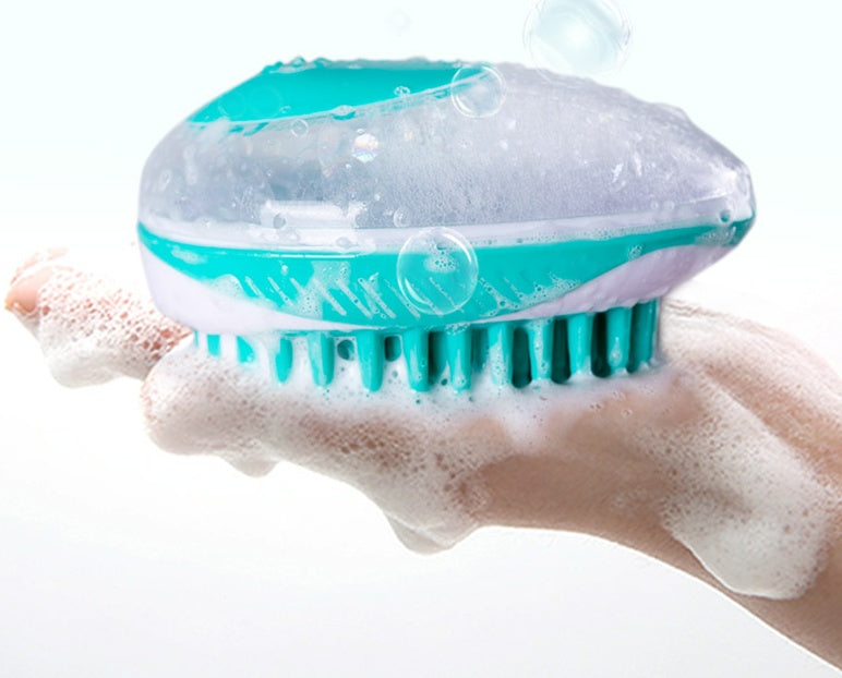 Pet Bath Massage Comb With Automatic Liquid Dispenser