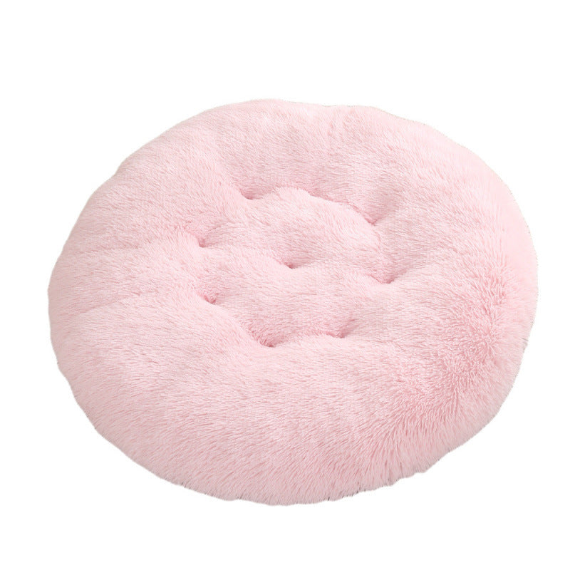 Round Pet Mat Plush Warm Sleeping Pet Bed