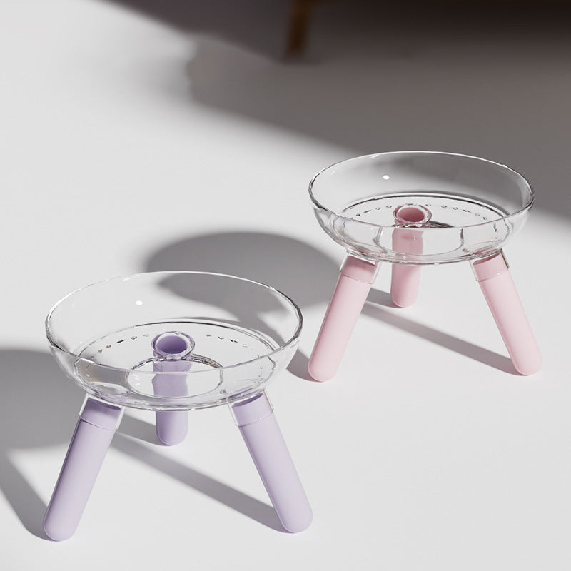Transparent Glass Pet Feeding And Water Bowl Anti Knock Feeder