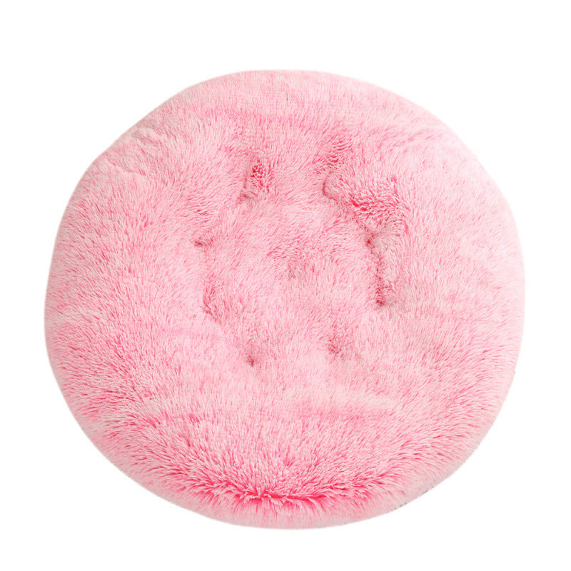 Round Pet Mat Plush Warm Sleeping Pet Bed
