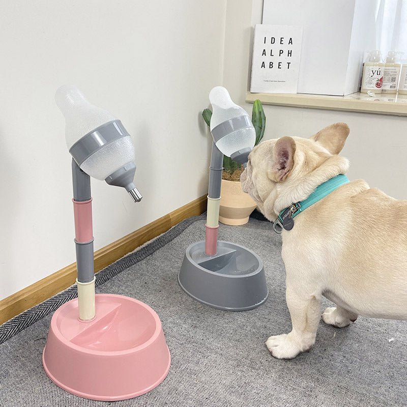 Automatic Pet Water Dispenser Adjustable Stand Bowl Set