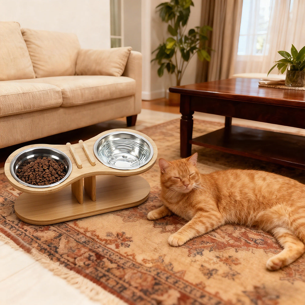 Adjustable Tilted Pet Feeding Stand With Bowl System