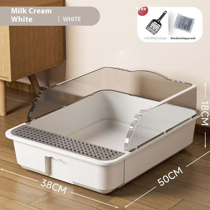 Extra Large Semi-Closed Splash-Proof Litter Box
