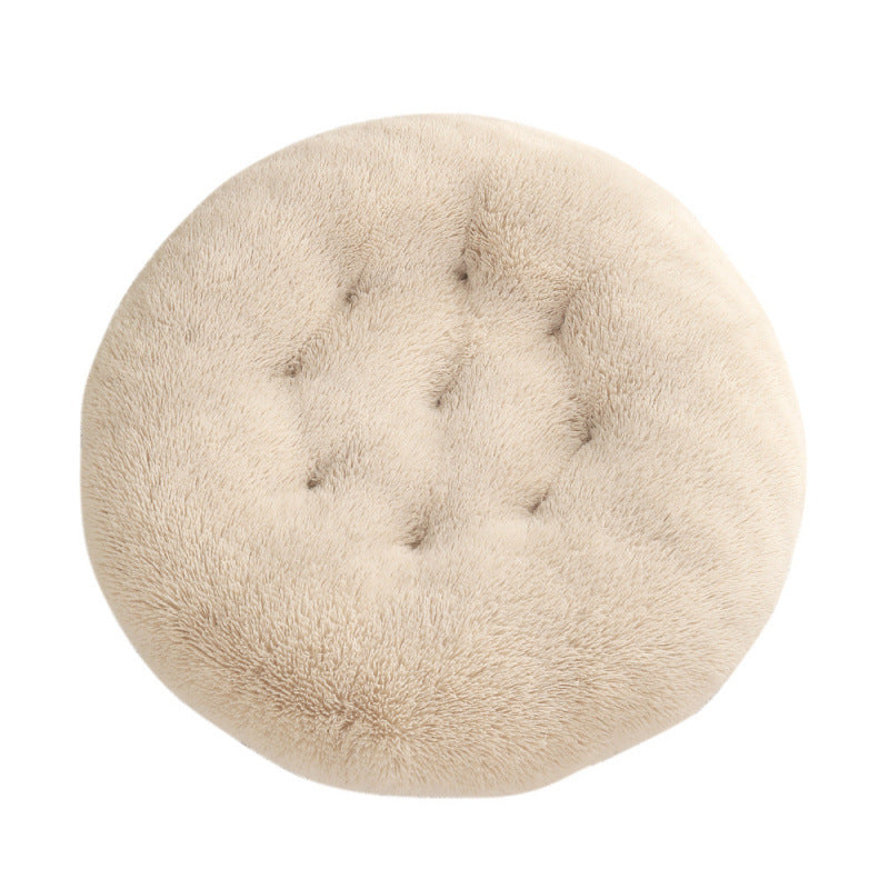 Round Pet Mat Plush Warm Sleeping Pet Bed