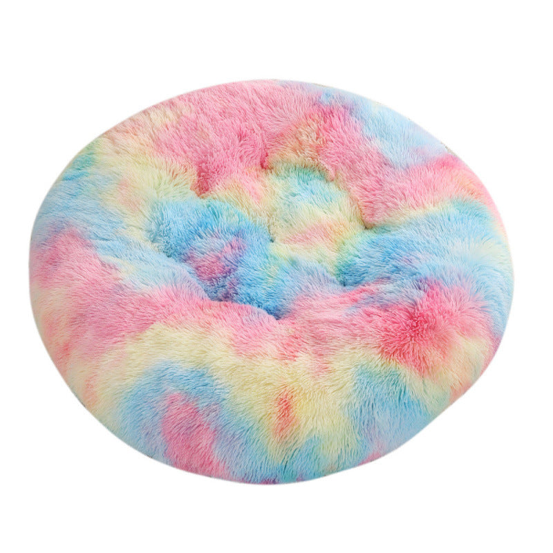 Round Pet Mat Plush Warm Sleeping Pet Bed