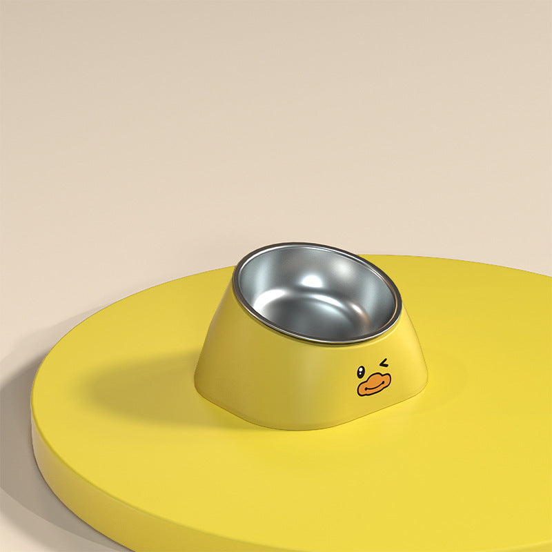 Stainless Steel Tilted Pet Bowl Durable Anti Slip Feeding