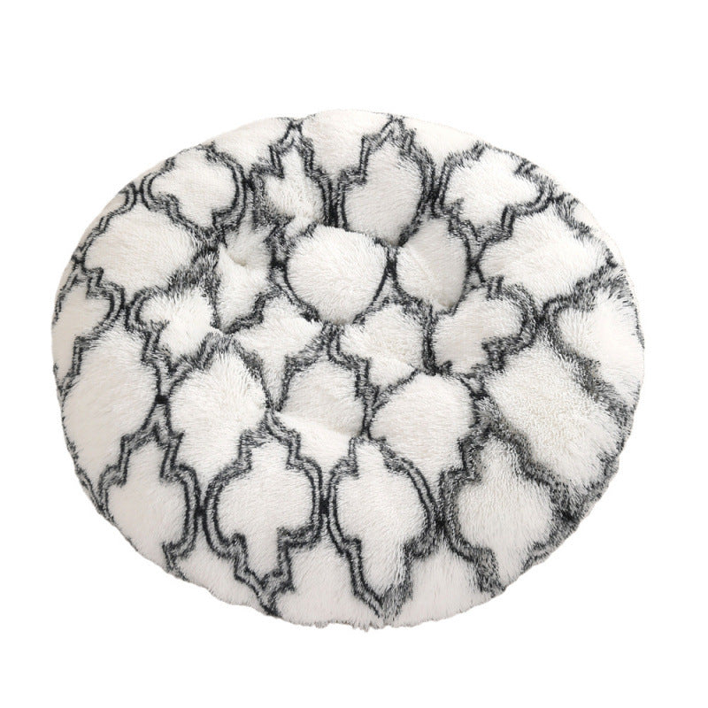 Round Pet Mat Plush Warm Sleeping Pet Bed