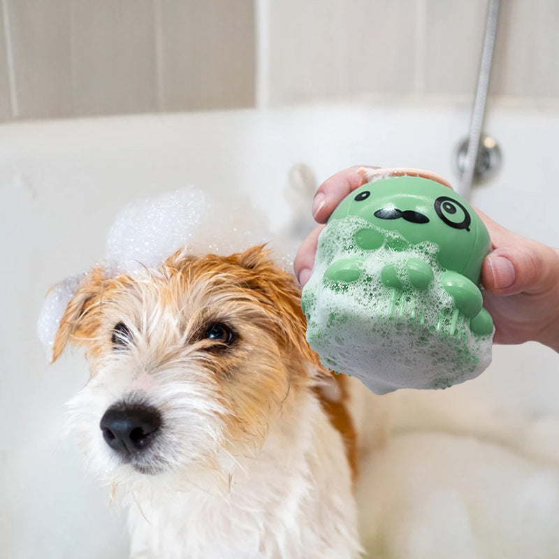 Pet Bath Brush Silicone Massage Comb Shower Grooming Tool