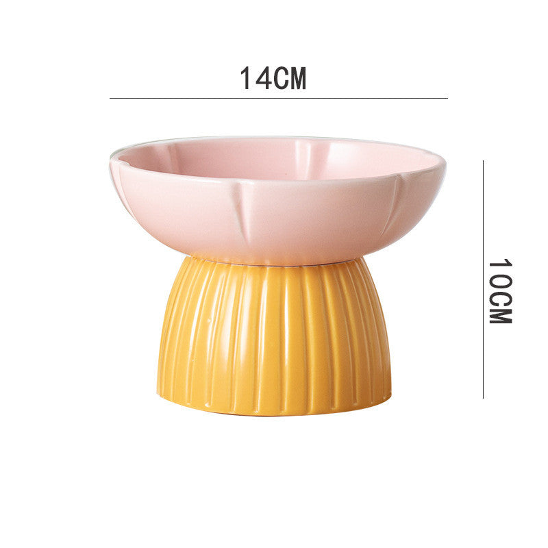 Candy Color Ceramic Pet Feeding Bowl Macaron Style Dish