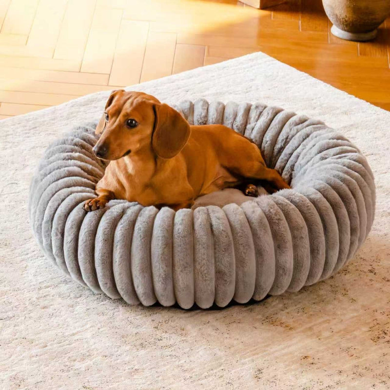 Plush Round Pet Bed Warm Winter