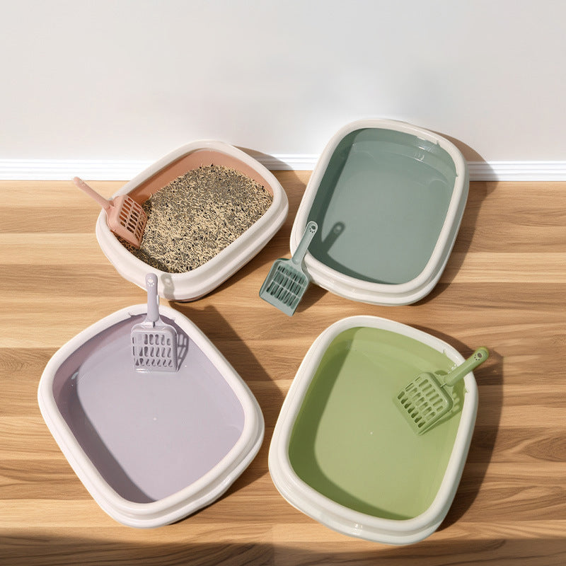 Anti-Splash Pet Litter Tray With Scoop