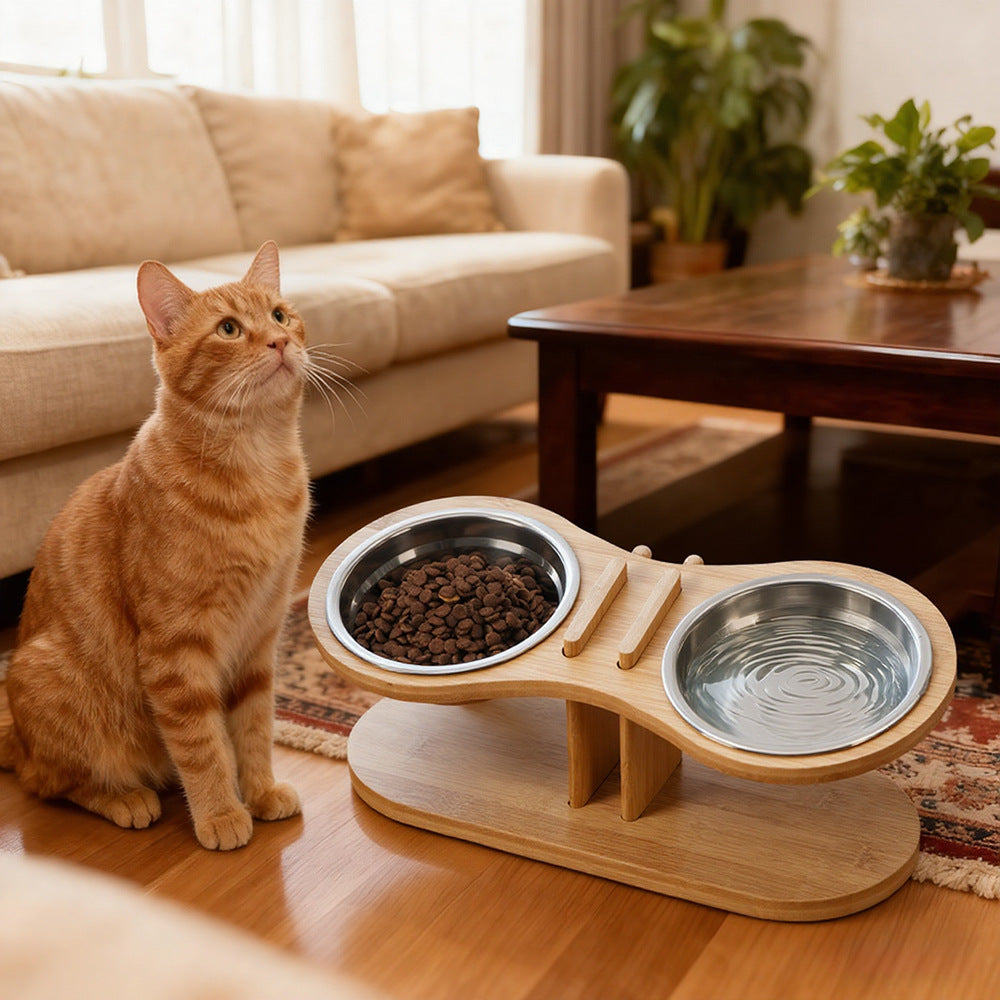 Adjustable Tilted Pet Feeding Stand With Bowl System