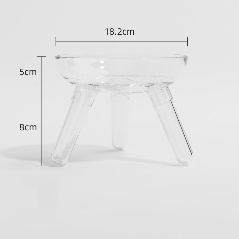 Transparent Glass Pet Feeding And Water Bowl Anti Knock Feeder