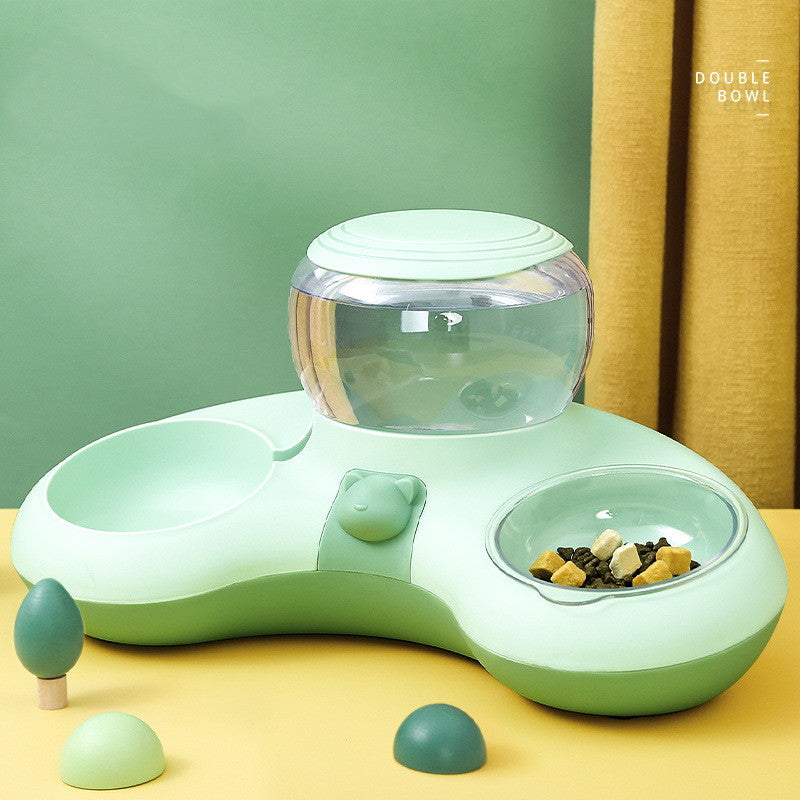 Crescent Automatic Pet Double Feeding And Water Bowl