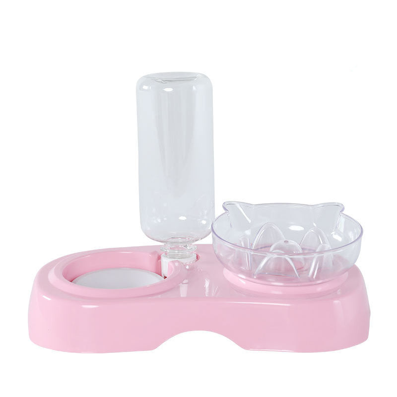 Transparent Pet Feeding And Drinking Bowl Set