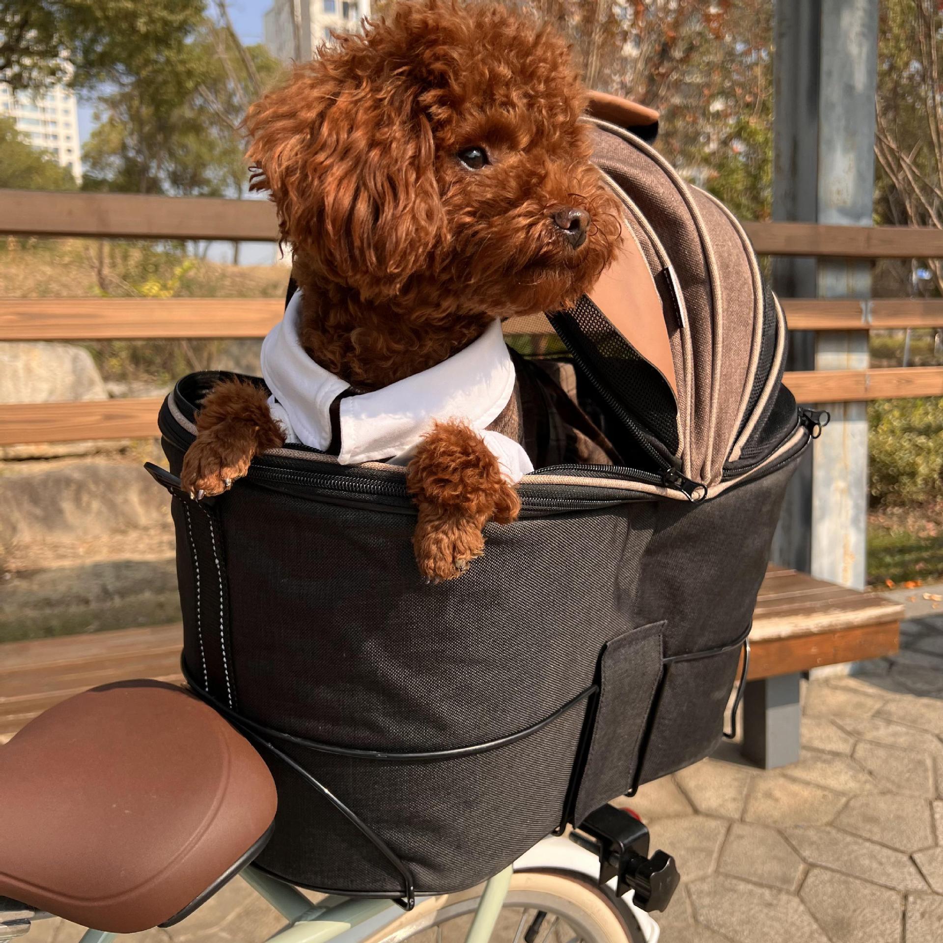Foldable Canvas Rear Seat Pet Carrier Bag