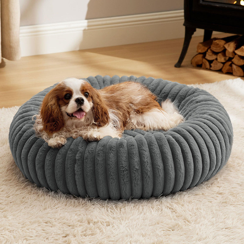 Plush Round Pet Bed Warm Winter