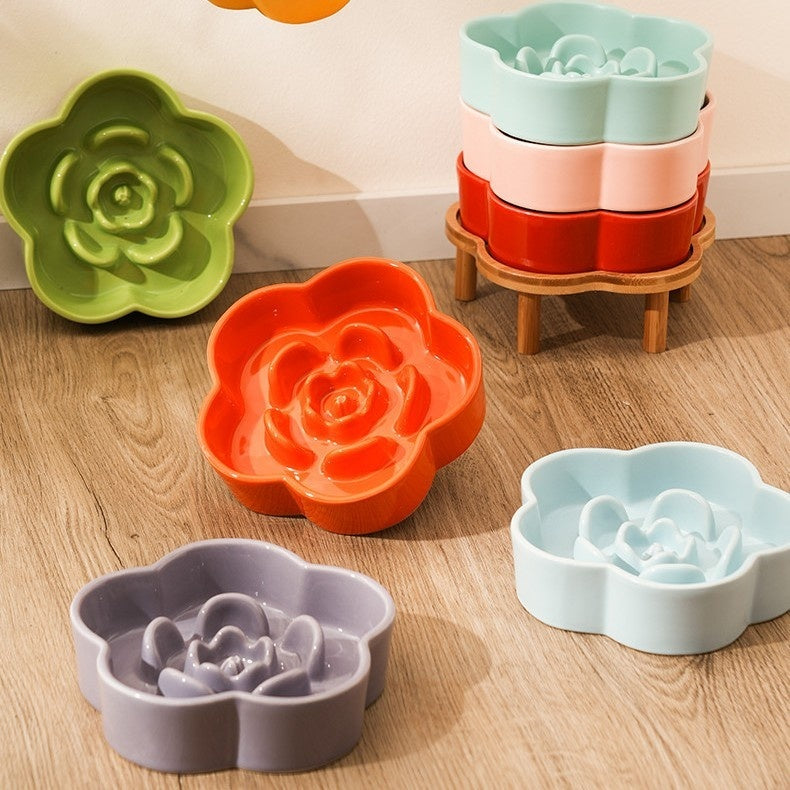 Ceramic Slow Feeding Pet Bowl Anti Choke Dish