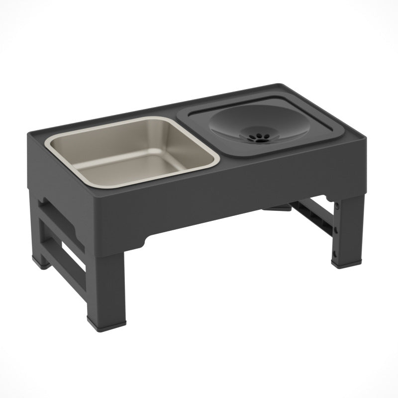 Adjustable Height Stainless Pet Double Feeding Bowl Stand