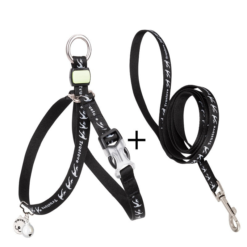 Bell Style Pet Chest Strap Vest With Leash For Small Pets