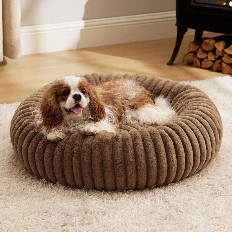 Plush Round Pet Bed Warm Winter