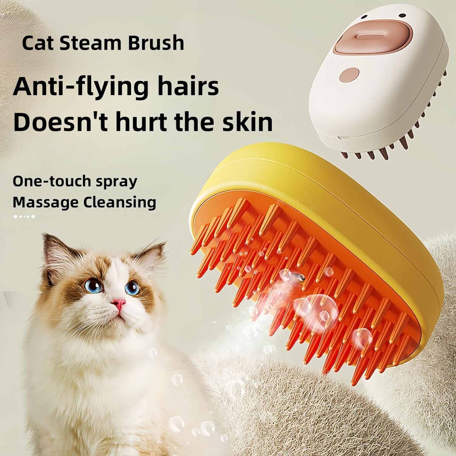 Silicone Steam Pet Grooming Brush For Hair Removal Massage