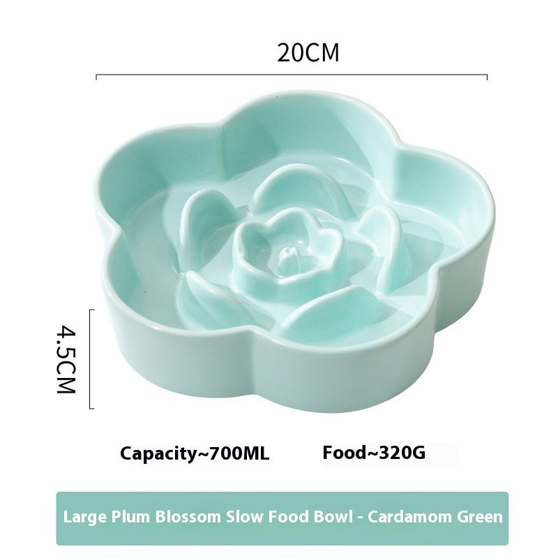 Ceramic Slow Feeding Pet Bowl Anti Choke Dish